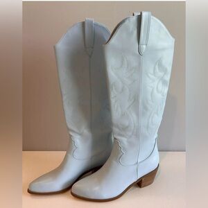 Light Blue - Cowboy Boots For Woman - Knee High  19 Inches High - Size 9